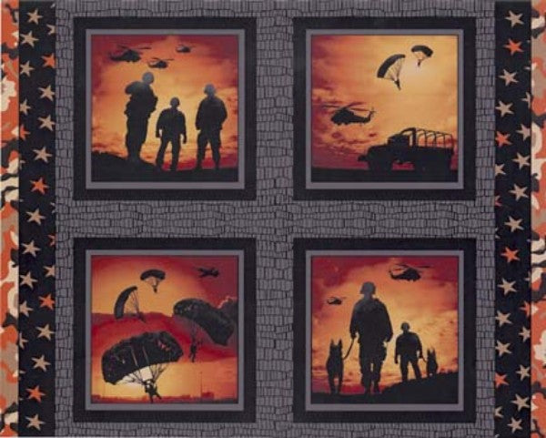 Burnt Orange Defenders of Freedom Panel 36in