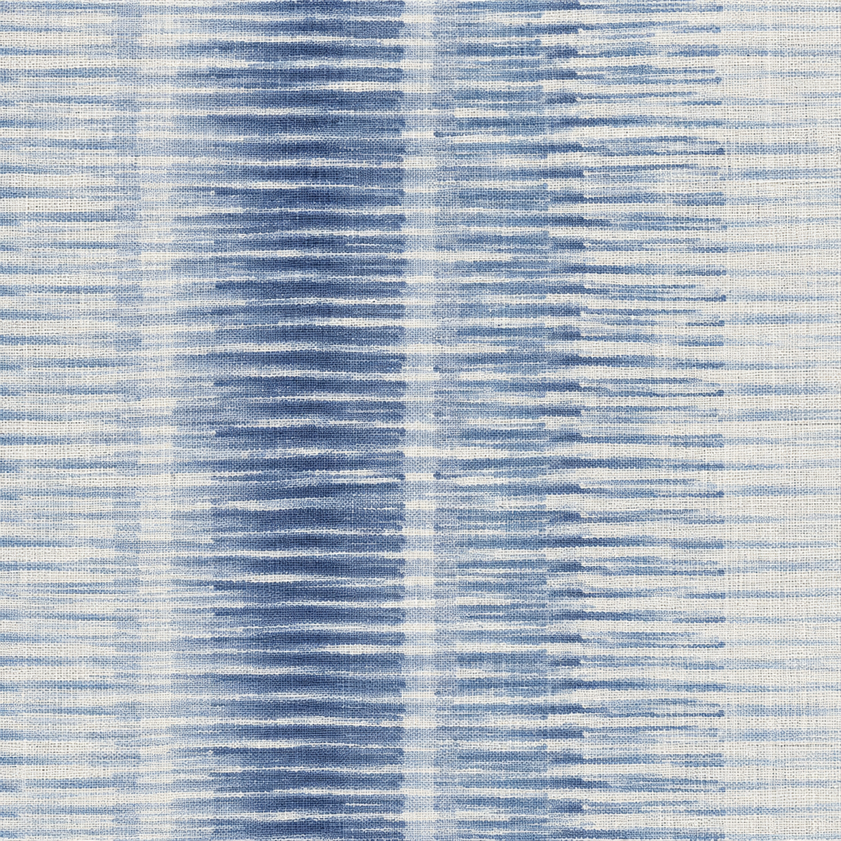 Cream upholstery duck fabric with blue abstract brushstroke grid print